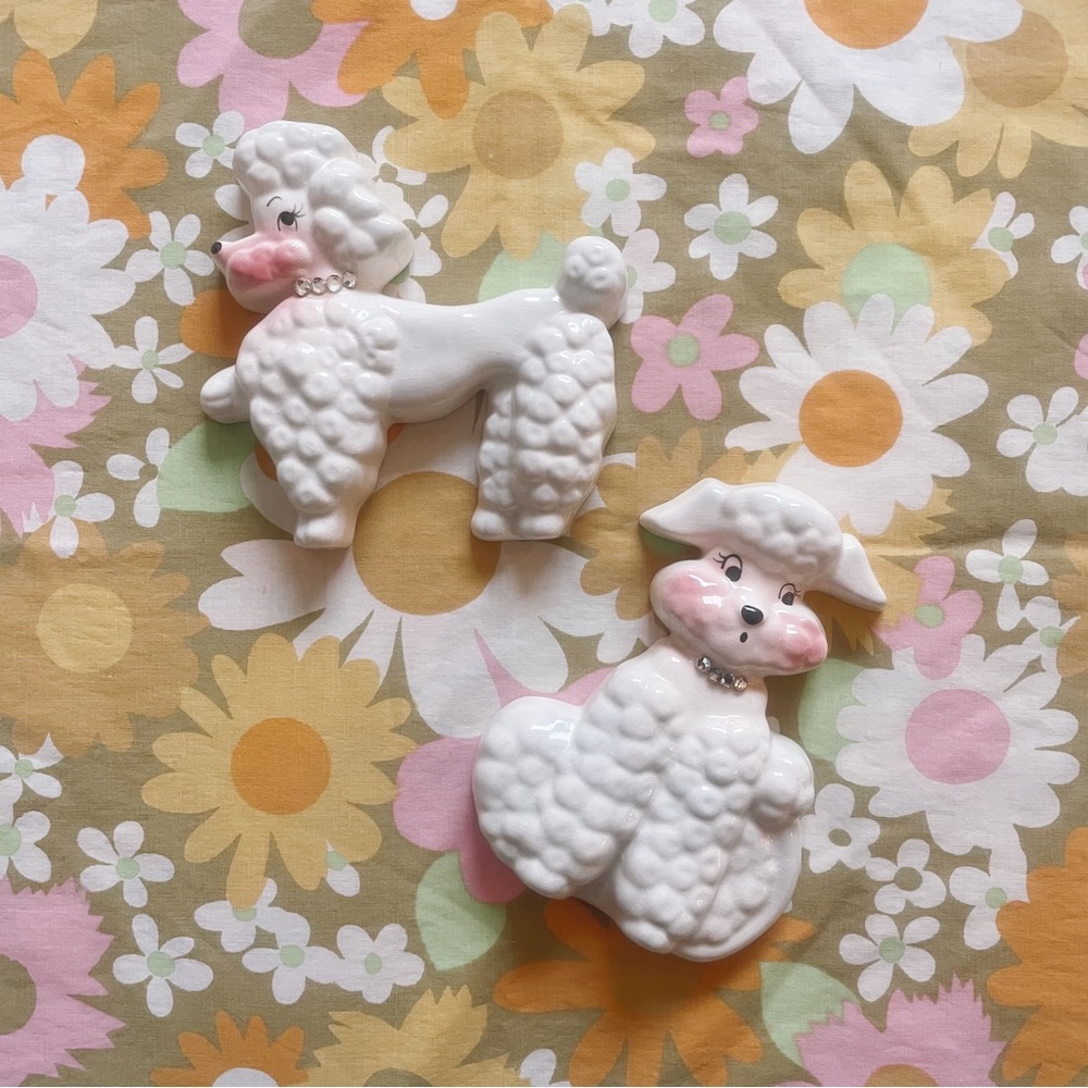Vintage Poodle Wall Decor/ Wall Plaque Ceramic 1950s DeForest Of California